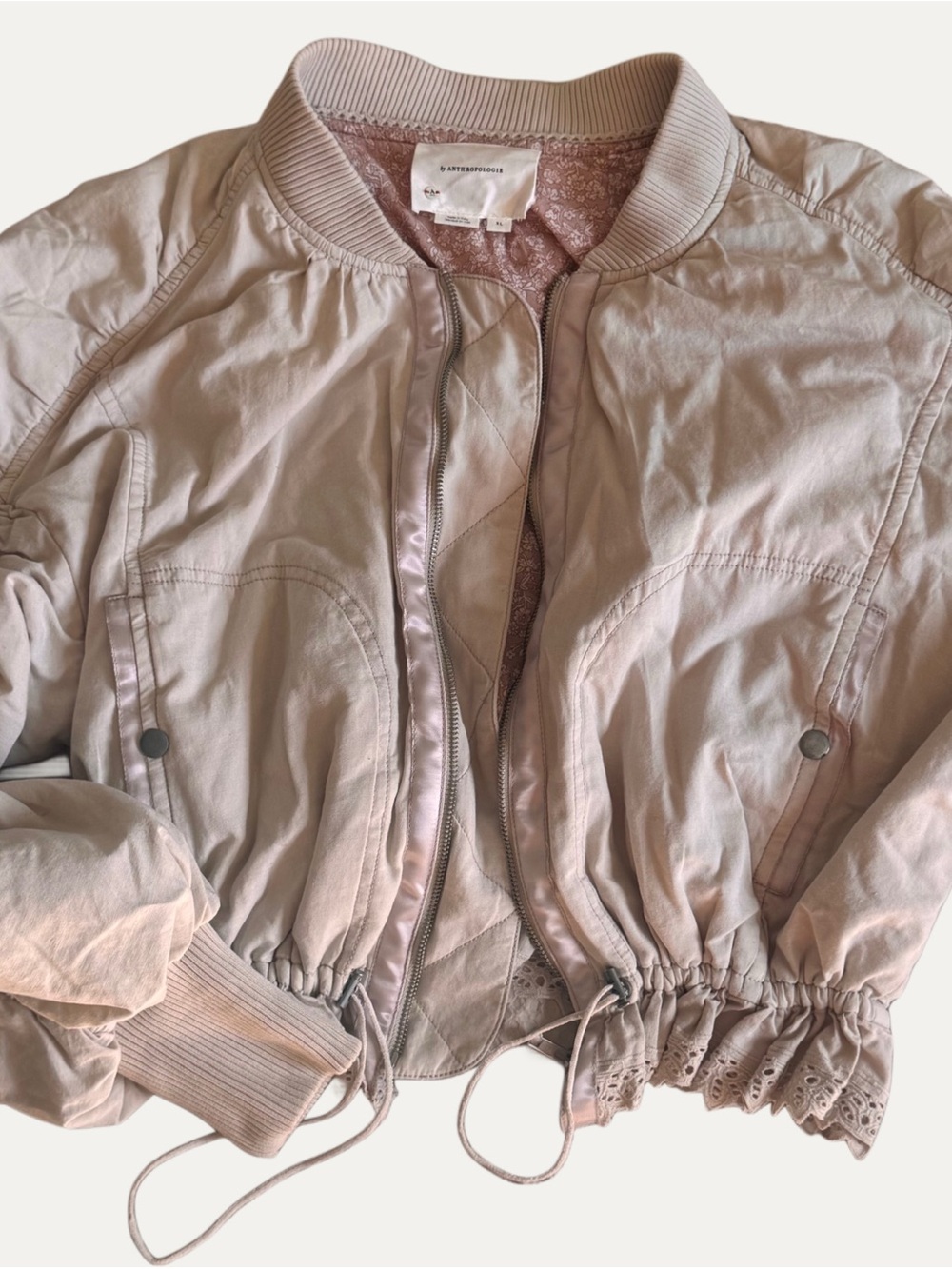Anthropologie Eyelet Bomber Jacket